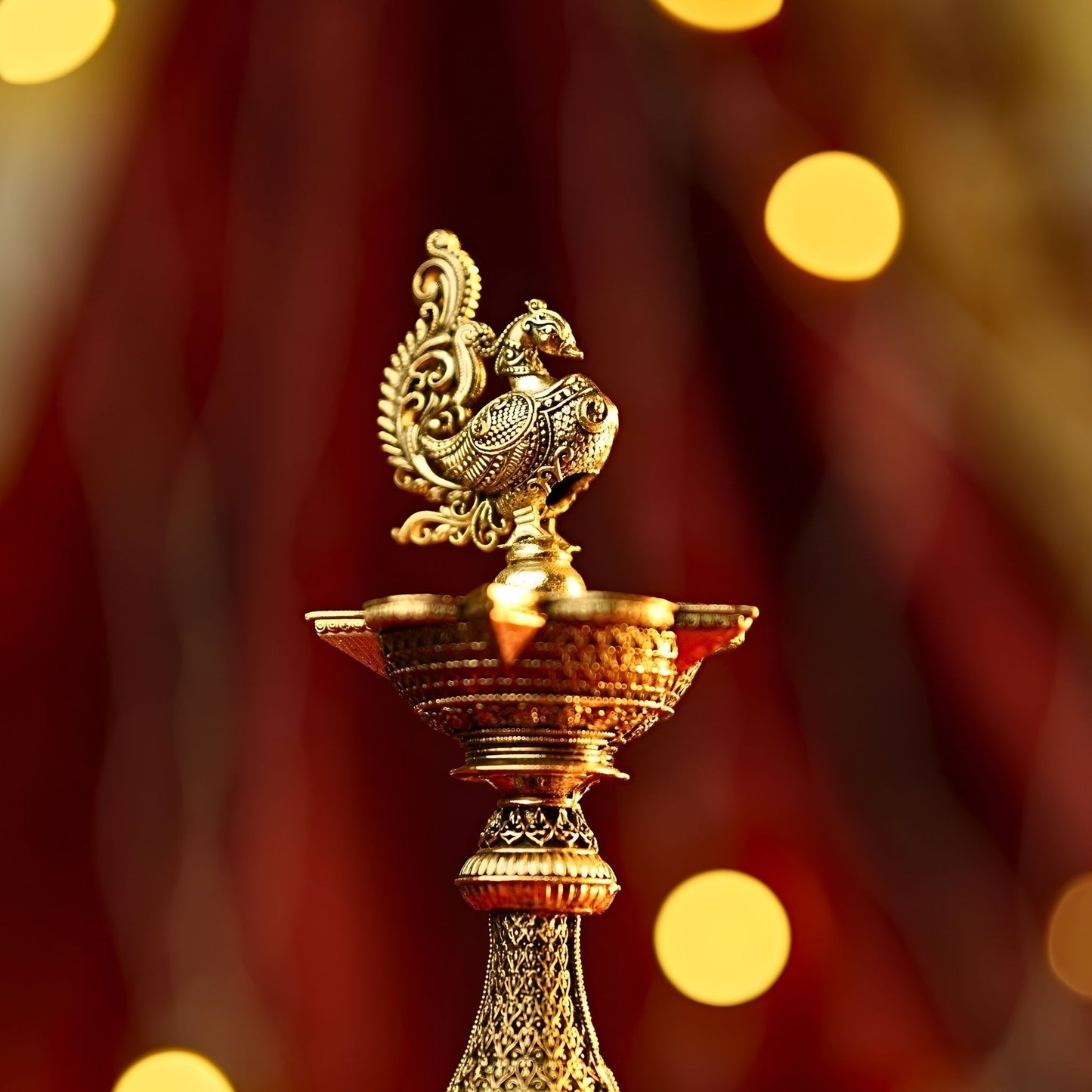 The Regal Peacock – Five Diya Stand