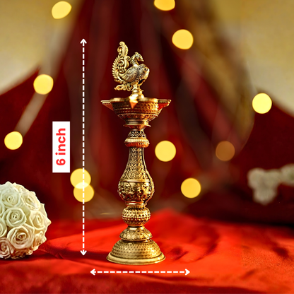 The Regal Peacock – Five Diya Stand