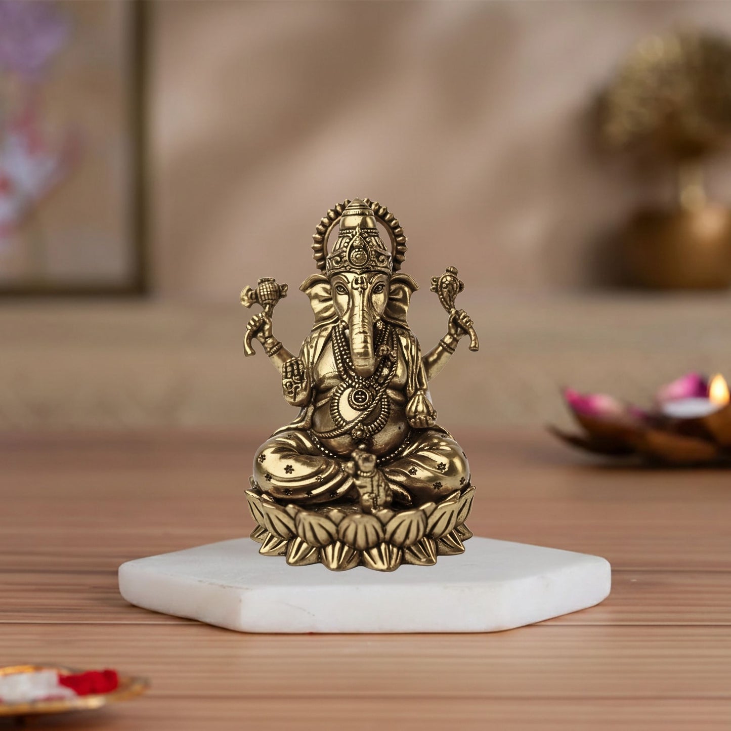 The Serene Ganesha – Lotus Throne