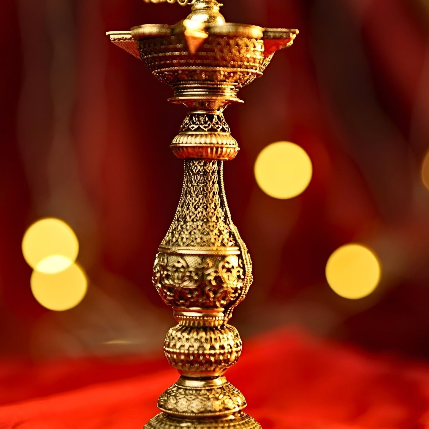 The Regal Peacock – Five Diya Stand