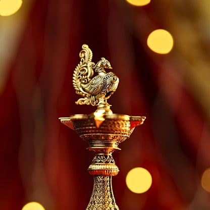 The Regal Peacock – Five Diya Stand
