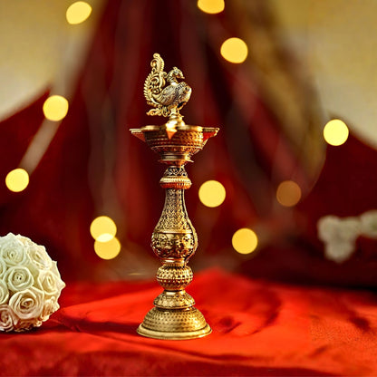 The Regal Peacock – Five Diya Stand